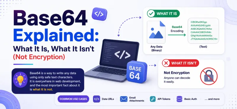 Binary data being encoded into Base64 text characters and decoded back