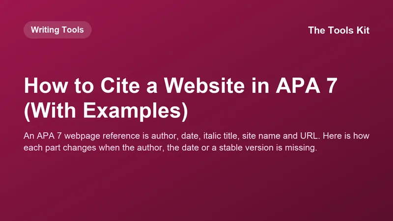 A laptop showing a webpage next to a printed reference list with an APA 7 website citation highlighted