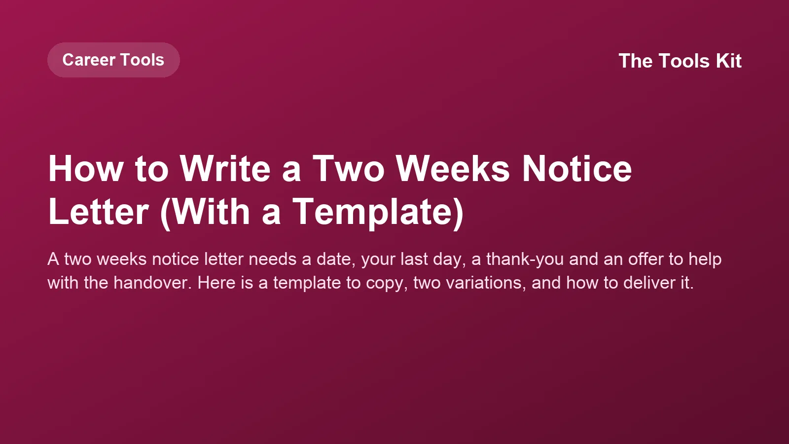 A short printed resignation letter with a pen and a calendar marking the last working day