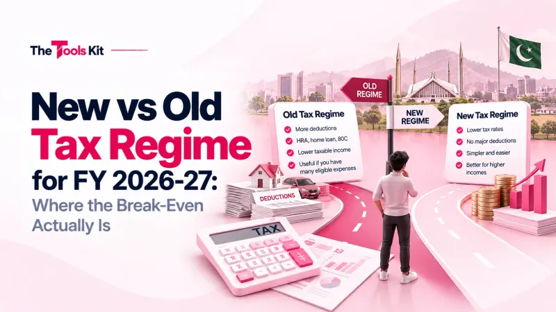 Two columns of income tax figures under the new and old regimes