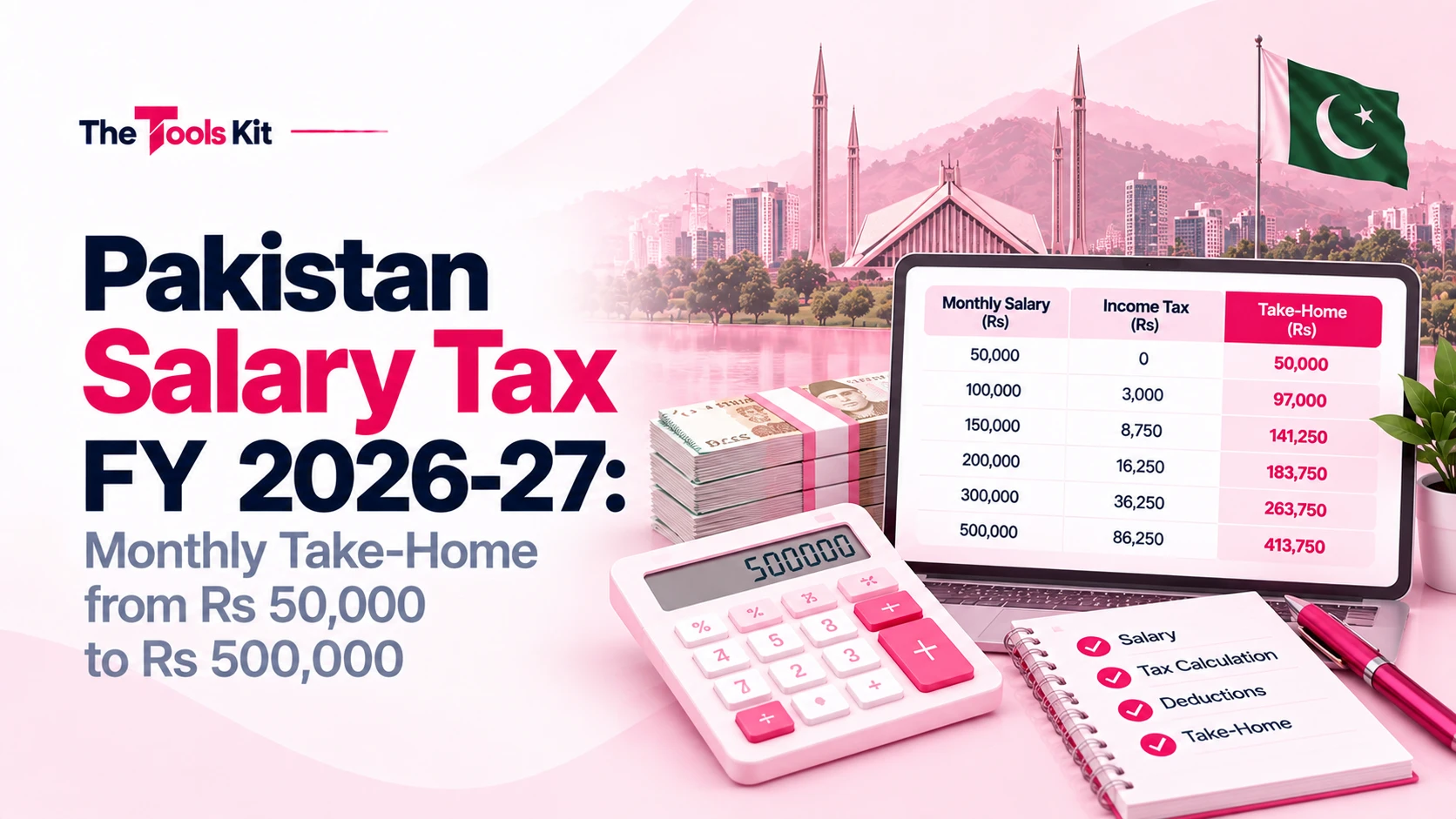 A Pakistani salary slip with income tax deducted