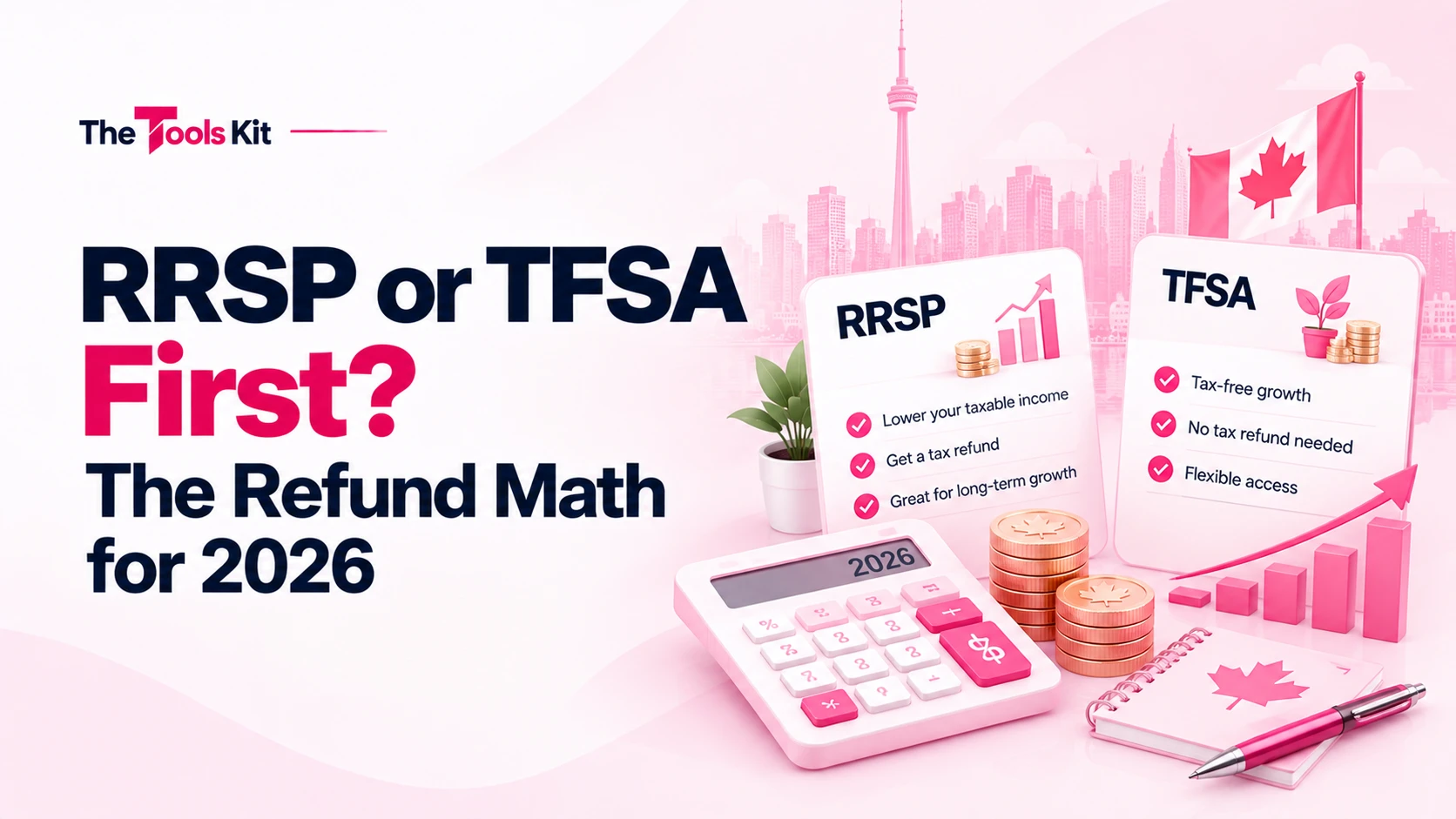 Two jars labelled RRSP and TFSA with coins being split between them