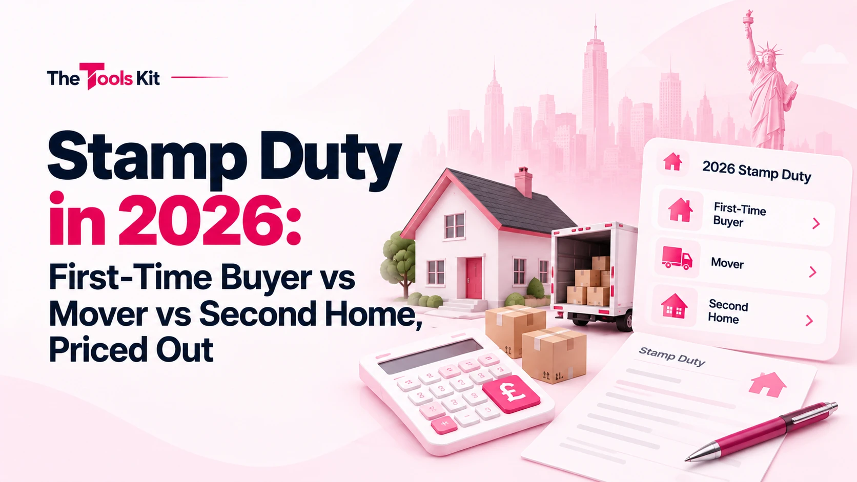 A row of house keys next to a stamp duty tax bill