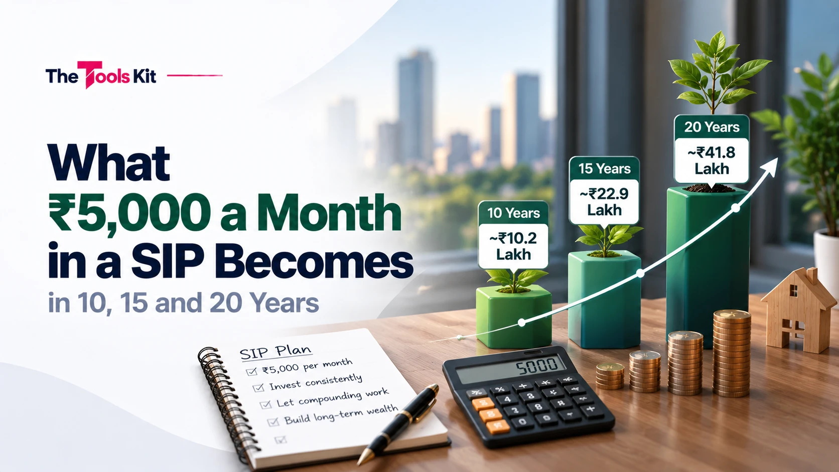 A growth chart of a monthly SIP over twenty years